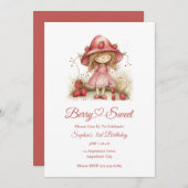 Aardbeismeisjesfeest Kaart (Voorkant / Achterkant)