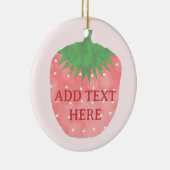 Aardbeitekening Aangepaste tekst Keramisch Ornament (Rechts)