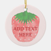 Aardbeitekening Aangepaste tekst Keramisch Ornament (Voorkant)