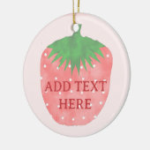 Aardbeitekening Aangepaste tekst Keramisch Ornament (Links)