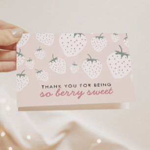 aardbeivelden Berry Sweet Pink Girl Bedankkaart