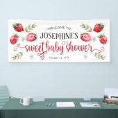  aardbeivruchten "Baby shower zoet" Spandoek (Beurs)