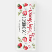  aardbeivruchten "Baby shower zoet" Spandoek (Verticaal)