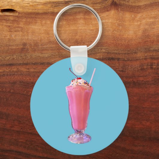 Aardbes Milkshake Sleutelhanger (Voorkant)