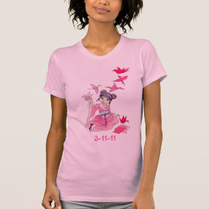 Aardbeving Japan - Papieren kranen T-shirt
