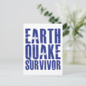 Aardbeving Survivor - blauw Briefkaart (Staand voorkant)