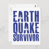 Aardbeving Survivor - blauw Briefkaart (Voorkant / Achterkant)
