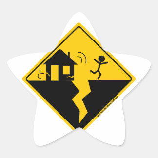 Aardbeving waarschuwing Merchandise en kleding Ster Sticker