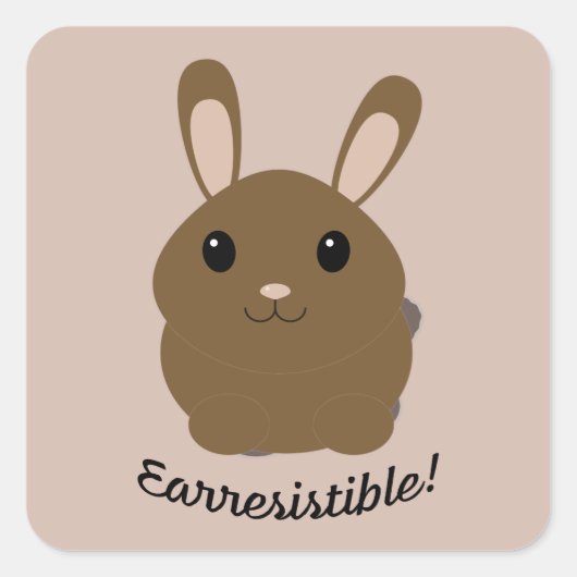 Aardbevingbare Bunny Vierkante Sticker (Voorkant)