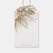 Aardbevruchte Pampas Grass Floral Wedding Bridal Cadeaulabel (Achterkant)
