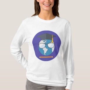 Aardbol Afstudeerhoed Smart Planeet Mondiale Educa T-shirt