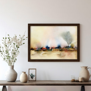 Aardbruin Abstract Surreal Landscape Art Poster