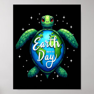 Aarddag 2025 Herstel Aarde Zee Aarddag Schildpad Poster
