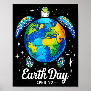 Aarddag 2026 Herstel Aarde Zee Aarddag Schildpad Poster