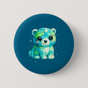 Aarddag 2026 ijsbeer kunst ronde button 5,7 cm