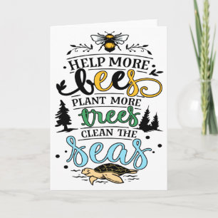 Aarddag citaat Help Bijen Plant Bomen Schoon Zeeën Kaart