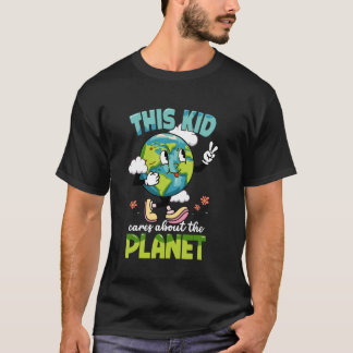 Aarddag kind zorgt voor de planeet earthday t-shirt