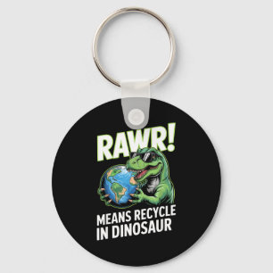 Aarddag rawr betekent recycle in dinosaurus kinder sleutelhanger