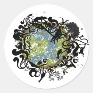 Aarddagrokken Ronde Sticker