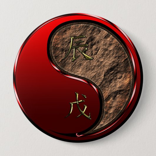 Aarddraak Ronde Button 4,0 Cm (Voorkant)