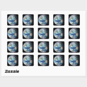 Aarde 2 vierkante sticker (Vel)