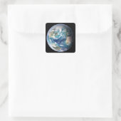 Aarde 2 vierkante sticker (Tas)