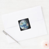 Aarde 2 vierkante sticker (Envelop)