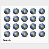 Aarde - 3D-effect Ronde Sticker (Vel)