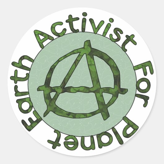 Aarde-activist Ronde Sticker (Voorkant)
