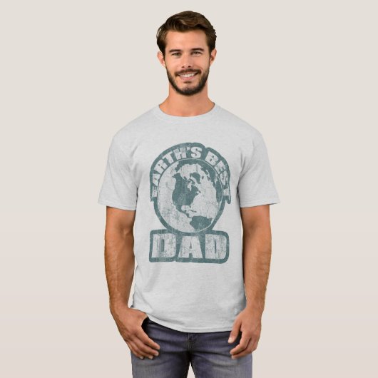 Aarde beste pap blauw t-shirt (Voorkant volledig)