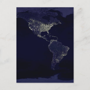 Aarde bij nacht briefkaart