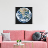 Aarde blauw marmer Verpakt Canvas Afdruk (Insitu (Woonkamer))