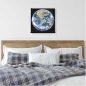 Aarde blauw marmer Verpakt Canvas Afdruk (Insitu (Slaapkamer))