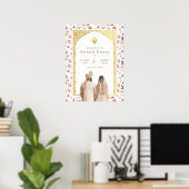 Aarde Bloemen Anand Karaj Bruiloft Welkomstbord Poster (Thuiskantoor)
