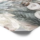 Aarde Bohemian Bloemen Veren Bruiloft Poster (Hoek)