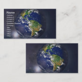 Aarde boven de zon in de ruimte visitekaartje (Voorkant / Achterkant)