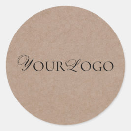 Aarde Bruin Kraft & Douane Lange Zaken Logo Ronde Sticker