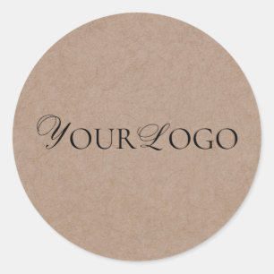 Aarde Bruin Kraft & Douane Lange Zaken Logo Ronde Sticker