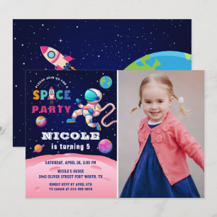 Aarde Buitenruimteastronaut Galaxy Birthday foto Kaart