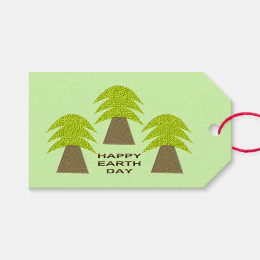 Aarde-dag bomen gepersonaliseerd cadeaulabel (Voorkant (Horizontaal))