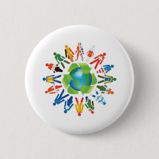 AARDE DAG GAAT GROEN RONDE BUTTON 5,7 CM