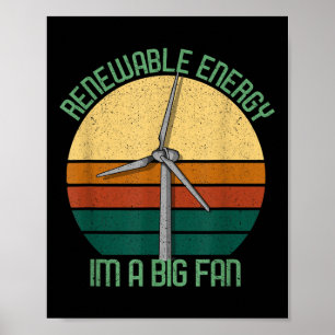Aarde Dag van Hernieuwbare Energie Im A Big Fan Poster