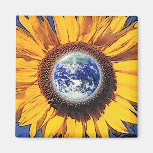 AARDE DAG ZONNEBLOEM DOOR GREGORY GALLO MAGNEET (Voorkant)