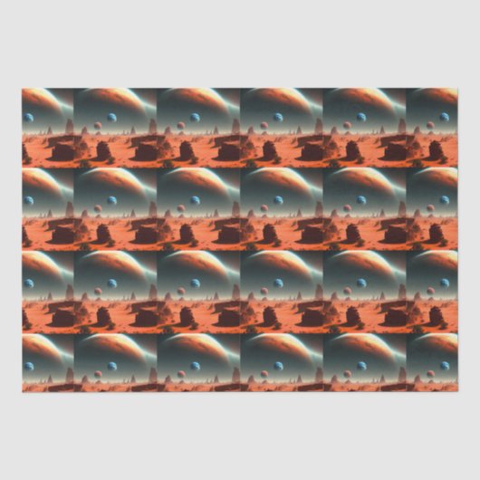 Aarde Dit is Mars Calling, Weefselpapier Tissuepapier (Voorkant)
