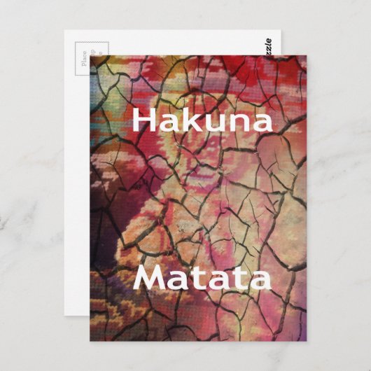 Aarde Elegante Leeuw: Hakuna Matata Textured Desig Briefkaart (Voorkant / Achterkant)