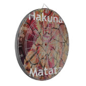 Aarde Elegante Leeuw: Hakuna Matata Textured Desig Dartbord (Voorkant Links)