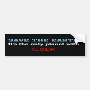Aarde- en ijscream-Bumpersticker Bumpersticker