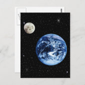 Aarde en maan briefkaart (Voorkant / Achterkant)