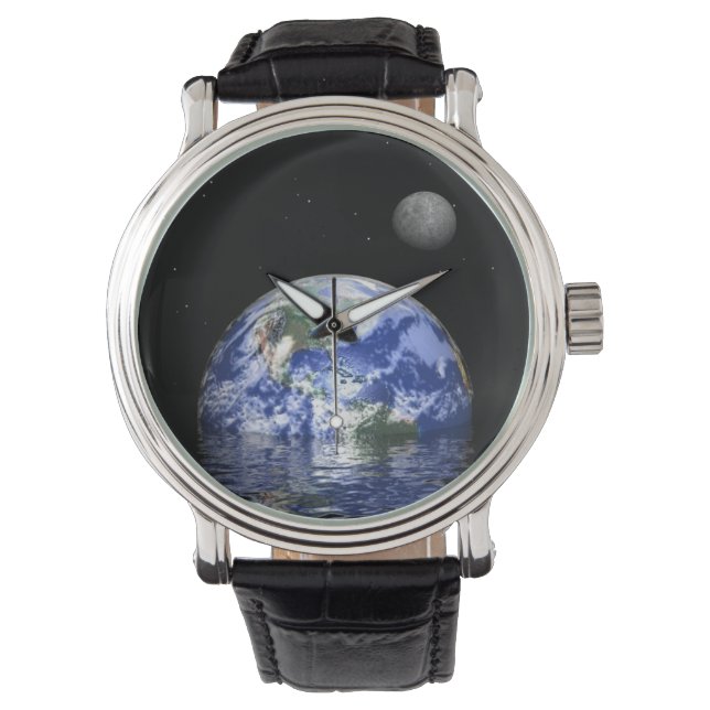 Aarde en Maan Space Watch Horloge (Voorkant)