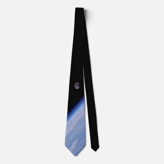 Aarde en maan van Space Shuttle Discovery Stropdas (Voorkant)